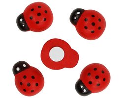 Decoratieve lieveheersbeestjes om te lijmen 2,5cm rood 72 st, 72 Stück