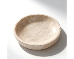 decoratieve marmeren kom, 7,8 inch, natuursteen ronde kom voor huisdecoratie, fruit, noten, sieradenlade, koffietafels middelpunt, zeep serveerschaal (beige)