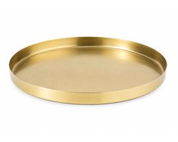 Decoratieve Messing Schaal Ø30 cm – Rond Dienblad – Goudkleurig Plateau – Metalen Decoratieschaal – Kaarsenplateau – Sleutelbakje – Woondecoratie – Hotel Chique Accessoire