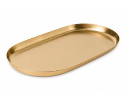 Decoratieve Messing Schaal – Ovaal Dienblad 30 x 17 cm – Goudkleurig Plateau – Metalen Decoratieschaal – Sieradenschaal – Sleutelbakje – Kaarsenplateau – Hotel Chique Woondecoratie