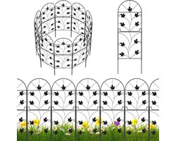 Decoratieve metalen tuinomheining panelen set - 10 stuks, opvouwbaar en roestvrij