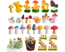 Decoratieve Miniatuur Paddenstoelen van Hars voor Sprookjestuin, Tuinaccessoires en Speelgoed