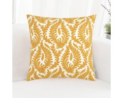 Decoratieve Mosterdgele Kussenhoezen 45 x 45 cm - Geborduurd en Stijlvol voor Elk Interieur