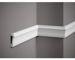 Decoratieve Muurlijst Paneellijst Scheidingslijst Wit 2 Meter Hoogte 7,4 cm