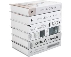 Decoratieve Neppboeken Set van 6 Stuks, Hardcovers voor Stacking en Styling van Tafels en Planken, Creëer een Verfijnde Sfeer in Huis