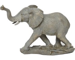 Decoratieve olifant - 17 cm van Naturn Living | beelden en figuren | beeldjes decoratie | decoratie olifanten | olifant beeld | Grijs