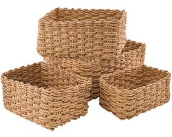 Decoratieve opbergmanden set van 4 voor badkamer en huis - gerecycled materiaal