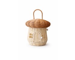 Decoratieve paddenstoel mand – rotanlook – 22 cm