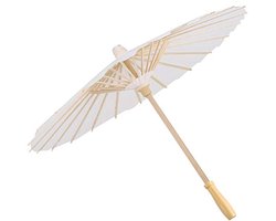 Decoratieve Papier Parasol Wit voor Feest en Cosplay - DIY Schilderen, Bruiloft en Foto Props (60 cm)