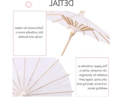 Decoratieve Papieren Parasol in Wit voor Bruiloft, Feest en Cosplay - Diameter 30 cm, Elegante Decoratie voor Foto's en Evenementen