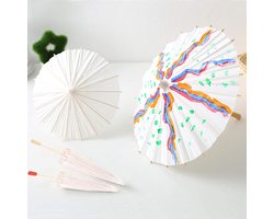 Decoratieve Papieren Parasol in Wit voor Bruiloft, Feest en Cosplay - Diameter 30 cm, Unieke Accessoire voor Foto's en Decoratie