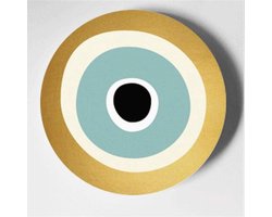 Decoratieve Plaat - Wanddecoratie Kunst - Woonkamer Aankleden - Keramiek Met Standaard - 15.5 cm - Blauw