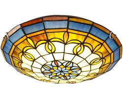 Decoratieve Plafondlamp met Gekleurd Glas voor Hal en Gang