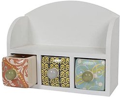 Decoratieve Plank - Opbergrekje Laden - Bureau Organiseren - Keramische Laden - 25 cm - Multicolor