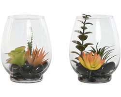 Decoratieve plant Home ESPRIT PVC Kristal 10 x 10 x 15 cm (2 Stuks)