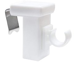 Decoratieve raamhaken - geschikt voor gordijnroedes - 1 stuk - kunststof en roestvrij staal