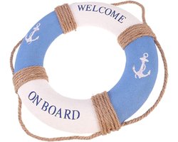 Decoratieve reddingsring 30 cm - Navy blauw - Nautische wanddecoratie - Voegt een oceaanstijl toe - ShopVlot