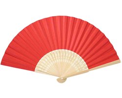 Decoratieve Rib Fans - Chinese Stijl - Handgemaakte Papieren Vouwfans - Rood - DIY Houten Dozen voor Feest en Bruiloft