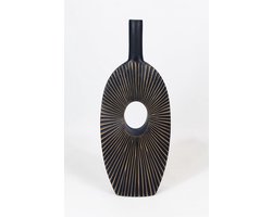 Decoratieve Ribbel Vaas Bruin – Moderne Bloemenvase voor Pampasgras en Lange Stelen