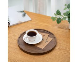 Decoratieve ronde houten lade - Rustieke walnoot houten salontafel accessoire - Boerderij middelpunt - Cirkelvormig dienblad voor keuken - Woondecoratie - 30 cm - Landelijke sfeer met Ottomaanse touch