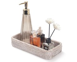 Decoratieve rotan badkamer opbergmand voor handdoeken en toiletartikelen