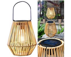 Decoratieve rotan lantaarn, zonnelantaarn, IP44 waterdichte zonnelampen, hangende zonnetuinlamp voor buiten, tuin, terras, tuin