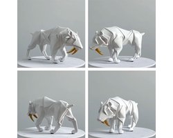 Decoratieve Sabeltandtijger Sculptuur - Moderne Kunst voor Huis en Kantoor - 24cm