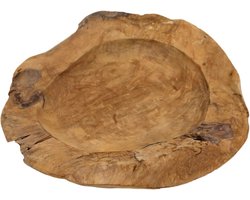 Decoratieve schaal 45 cm - Bowl Teak, unfinish - h 11cm - d 45cm - fruitschaal Teak