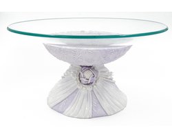 Decoratieve Schaal - Glas - Wit en Paars - Ø32cm