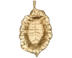 Decoratieve Schaal Goud 24 cm – Metalen Fruitschaal & Kaarsenplateau – Bladvormig Dienblad – Gouden Sieradenschaal & Kaarsenhouder – Woondecoratie