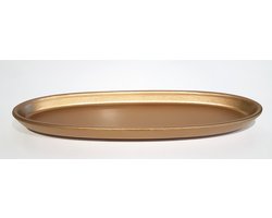 Decoratieve schaal in PVC ovaal - Goud - 39 x 14 x 3 cm hoog