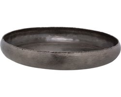 Decoratieve Schaal - Zwart - D36,5xh5,5cm - Aluminium