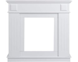 Decoratieve Schoorsteenmantel Wit Houten Schouw Omranding Klassieke Stijl voor Woonkamer