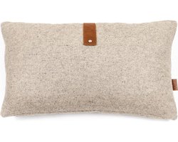 Decoratieve sierkussen van vilt en leer | 30 x 50 cm | Minimalistisch ontwerp