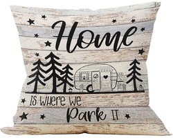 Decoratieve Sierkussensloop 45x45 cm voor Bank of Bed - Perfect Cadeau voor Kampeerders en Camperliefhebbers