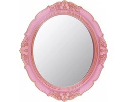 Decoratieve spiegel vintage spiegel 30 x 40 cm ovaal roze