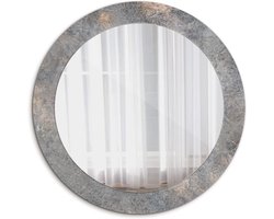 Decoratieve Spiegel - Wandspiegel Rond - Interieur Verfraaien - Bedrukte Glasdecoratie - Ø 70 cm - Vintage Beton