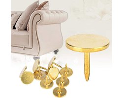 Decoratieve Spijkers voor Meubels - 100 Stuks Platte Hoofd Antieke Nagels voor Deuren, Sofas en DIY Projecten (9mm - Geel)