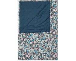Decoratieve Sprei - Bedsprei Plaid - Slaapkamer Aankleden - Gemaakt van gerecycled materiaal - 150x200 cm - Grijs met bloemenprint