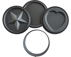 Decoratieve Springvorm Set 3-Delig (Rond, Hart, Ster) - 18 cm
