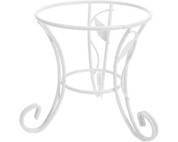 Decoratieve standaard - Bloempot houder - Tuin decoreren - Stevig ijzer materiaal - 12.5 cm - Wit