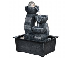 Decoratieve Tafel Fontein voor Binnen en Buiten met LED – 30 x 15,5 x 21 cm Tuin Wooncultuur Zen Relax Tafelfontein LED Licht
