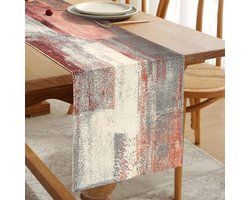 Decoratieve Tafel Runner Roze en Grijs 33 x 183 cm