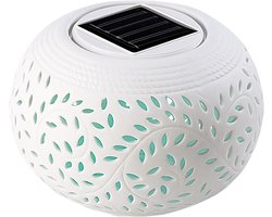 Decoratieve Tafellamp op Zonne-energie van Porselein met Kleurwisselaar en Witte LED voor Buiten