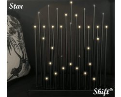 Decoratieve tafellamp "Shift" met 33 LEDs - Zwart - 35 cm hoog