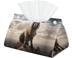 Decoratieve Tissue Box Cover voor Badkamer en Kantoor - Esthetische Lederen Tissue Houder en Organizer voor Tafelblad en Nachtkastjes, Grappige Thuis Decoratie