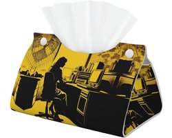 Decoratieve Tissue Box Cover voor Badkamer en Kantoor - Esthetische Lederen Tissue Houder en Organizer voor Tafelblad en Nachtkastjes met Grappig Design