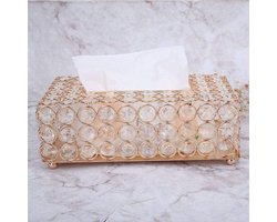 Decoratieve Tissue Box - Rechthoekig - Kunstmatig Weefsel Papier Opslag voor Badkamer Dresser - Zilver & Goud