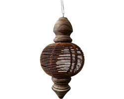 Decoratieve Toefhanger Roestbal met Klos 20 cm – Stoer & Sober Landelijke Woondecoratie