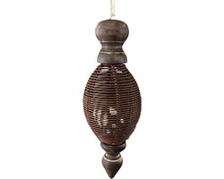 Decoratieve Toefhanger Roestbal met Klos 21 cm – Stoer & Sober Landelijke Woondecoratie